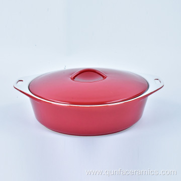 Round Ceramic Cooking Pot With Handle
